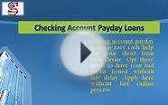Checking Account Loans - Get Online Deal To Handle Your
