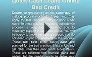 Quick Cash Loans For Bad Credit
