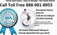 Texas Cash Loans - Bad Credit OK