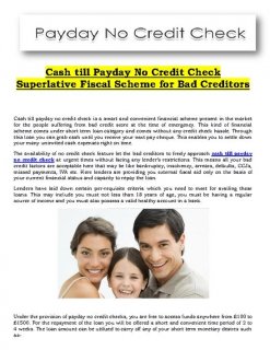Easy Loans Till Payday No Credit Checks