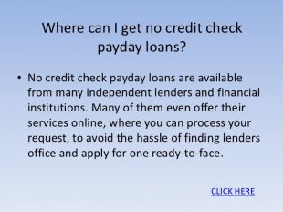 Payday Loans No Credit Check No Upfront Fees