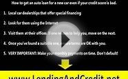 Getting An Auto Loan With Bad Credit