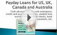 Payday Loans US, UK, Canada and Australia